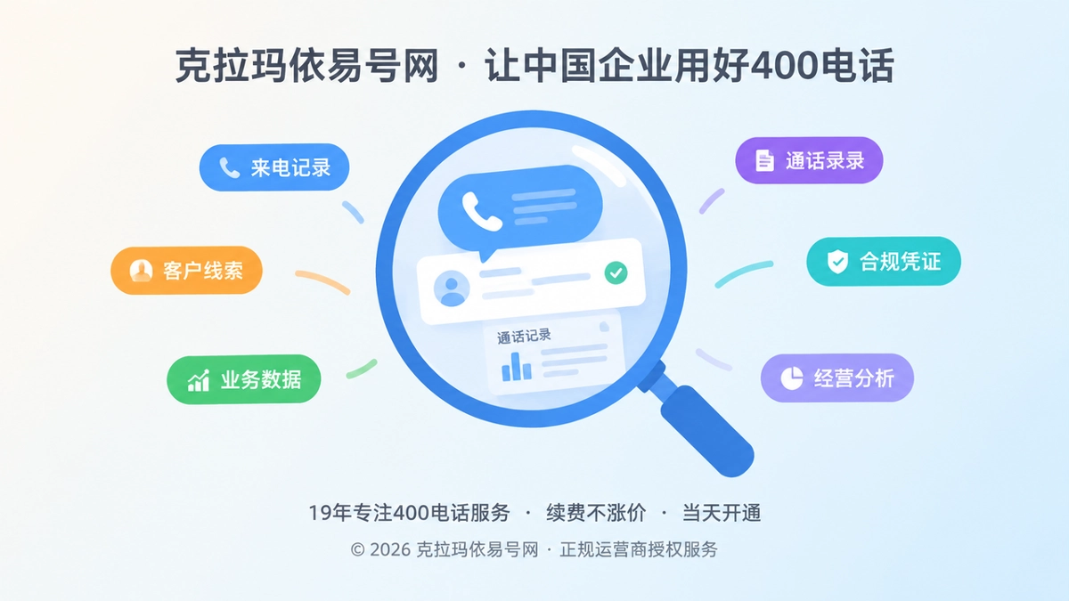 2026年400电话价值呈现：把来电沉淀成经营证据