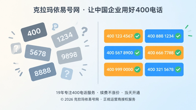 左右对比的扁平化插画，左侧混乱数字带问号，右侧整齐号码卡片带对勾